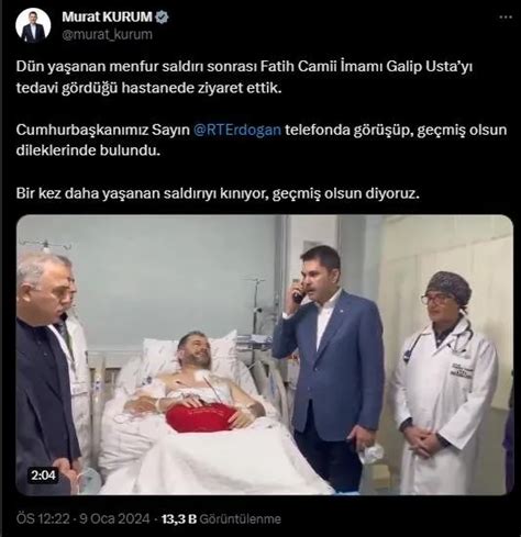 Murat Kurum, acı içindeki Fatih Camii imamı Galip Usta’yı Erdoğan ile konuşturdu